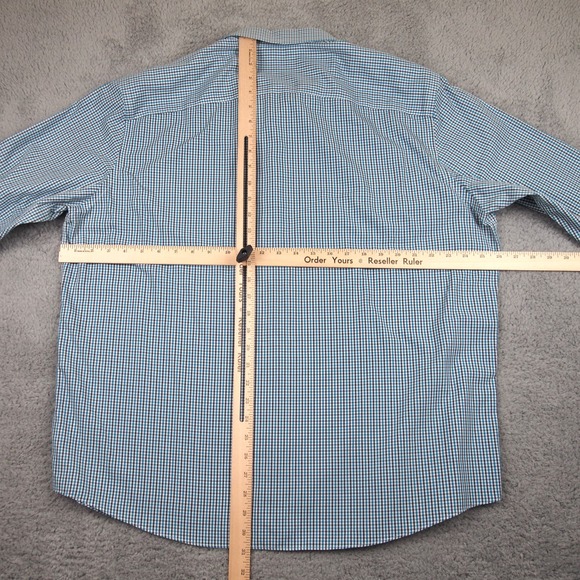 UNTUCKit‎ Shirt Men's XXL Wrinkle Free Long Sleeve Button Down Blue Striped EUC - Picture 6 of 11